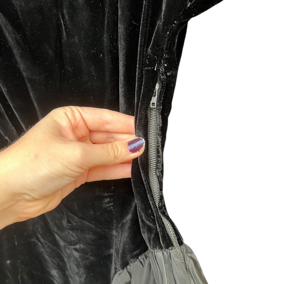 Vintage 1930s–1940s Paramount Chicago Black Dress Satin Bodice Asymmetrical - Picture 3 of 5